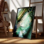 poster chemin de fer en bord de mer encadre.webp