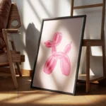 poster chien ballon rose encadre.webp