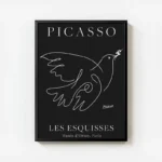 poster colombe picasso minimaliste avec cadre.webp