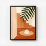 poster composition abstraite terreuse avec cadre.webp