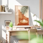 poster composition abstraite terreuse bureau.webp