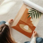 poster composition abstraite terreuse en rouleau.webp
