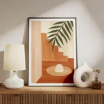 poster composition abstraite terreuse meuble.webp