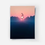 poster coucher de soleil avec arbre solitaire.webp