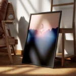 poster coucher de soleil avec arbre solitaire encadre.webp