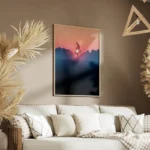 poster coucher de soleil avec arbre solitaire salon.webp