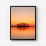 poster coucher de soleil avec arbres avec cadre.webp