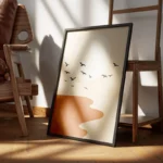 poster coucher de soleil minimaliste encadre.webp