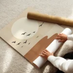 poster coucher de soleil minimaliste enroule.webp