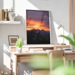 poster coucher de soleil montagneux bureau.webp