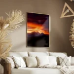poster coucher de soleil montagneux salon.webp