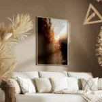 poster coucher de soleil sur herbe haute salon.webp