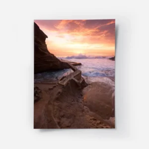 poster coucher de soleil sur la cote rocheuse.webp
