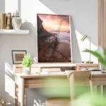 poster coucher de soleil sur la cote rocheuse bureau.webp