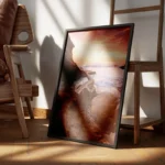 poster coucher de soleil sur la cote rocheuse encadre.webp