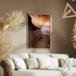 poster coucher de soleil sur la cote rocheuse salon.webp