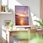 poster coucher de soleil sur plage bureau.webp