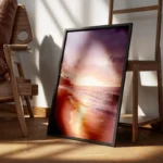 poster coucher de soleil sur plage encadre.webp