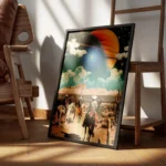 poster cowboys sous une planete geante encadre.webp