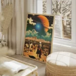 poster cowboys sous une planete geante salon beige.webp