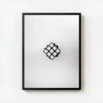 poster cube rubik noir et blanc avec cadre.webp