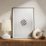poster cube rubik noir et blanc meuble.webp