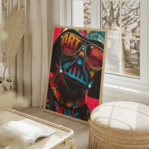 poster dark vador street art salon beige.webp