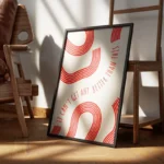 poster design abstrait rouge encadre.webp
