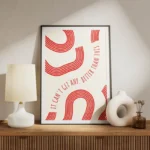 poster design abstrait rouge meuble.webp