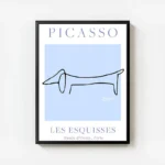 poster dessin picasso chien avec cadre.webp