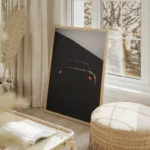 poster dodge noire sombre salon beige.webp