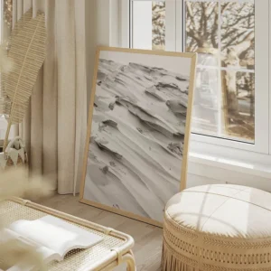poster dune en noir et blanc salon beige.webp