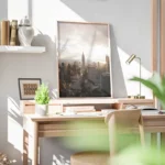 poster empire state building nuageux bureau.webp