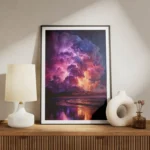 poster eruption volcanique coloree meuble.webp