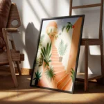 poster escaliers avec plantes encadre.webp