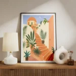 poster escaliers avec plantes meuble.webp