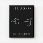 poster esquisse de chien picasso avec cadre.webp