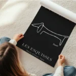 poster esquisse de chien picasso en rouleau.webp