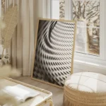 poster facade courbee en lattes blanches salon beige.webp