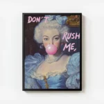 poster femme a bulle de gomme avec cadre.webp