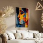 poster femme bleue cubiste salon.webp