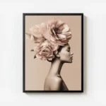 poster femme elegante avec fleurs minimalistes avec cadre.webp