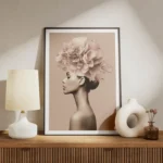 poster femme elegante minimaliste fleurs meuble.webp
