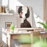 poster femme minimaliste elegant bureau.webp