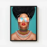 poster femme tendance lunettes stylees avec cadre.webp