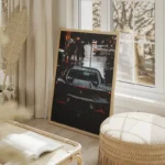 poster ferrari noire new york salon beige.webp