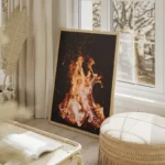 poster feu de camp salon beige.webp
