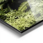 poster feuillage tropical vert aluminium.webp