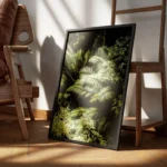 poster feuillage tropical vert encadre.webp