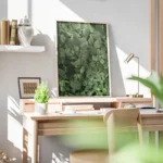 poster feuillage vert texture bureau.webp